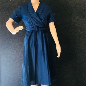 Vintage- style navy blue swing dress US size 8.